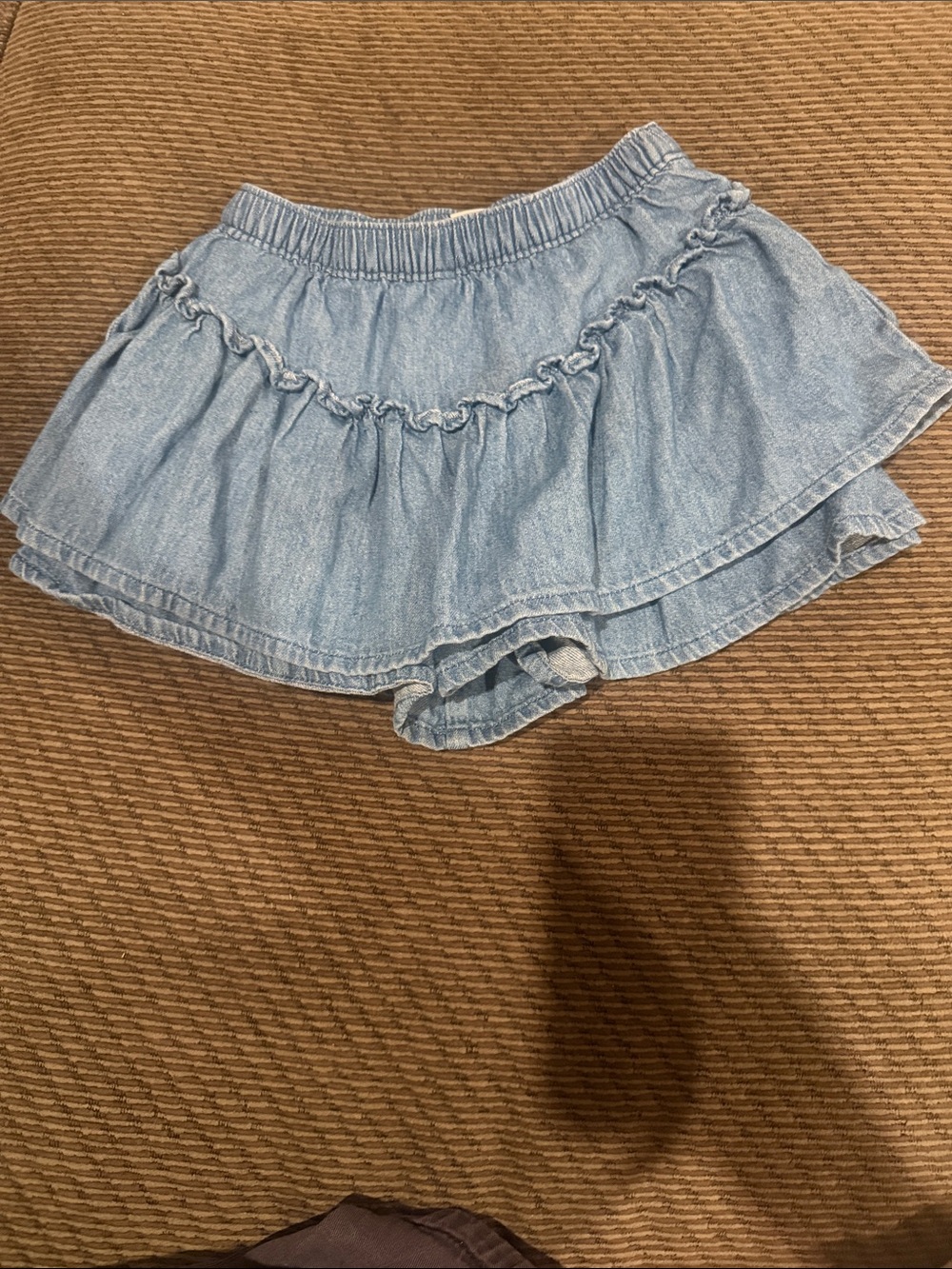 Old Navy Light Blue Denim Ruffle Skort